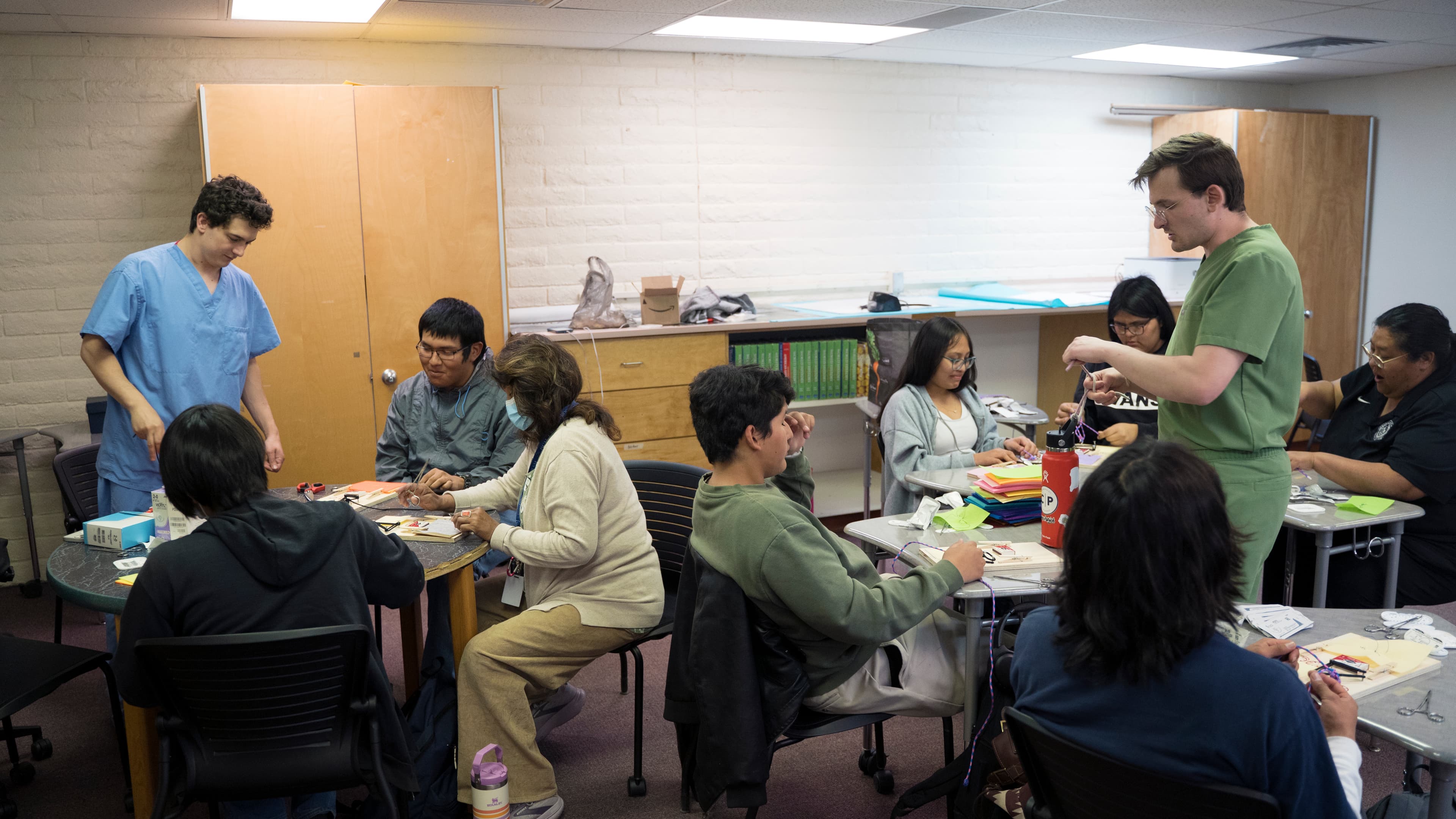 Mentors Matt and Sam leading a group activity